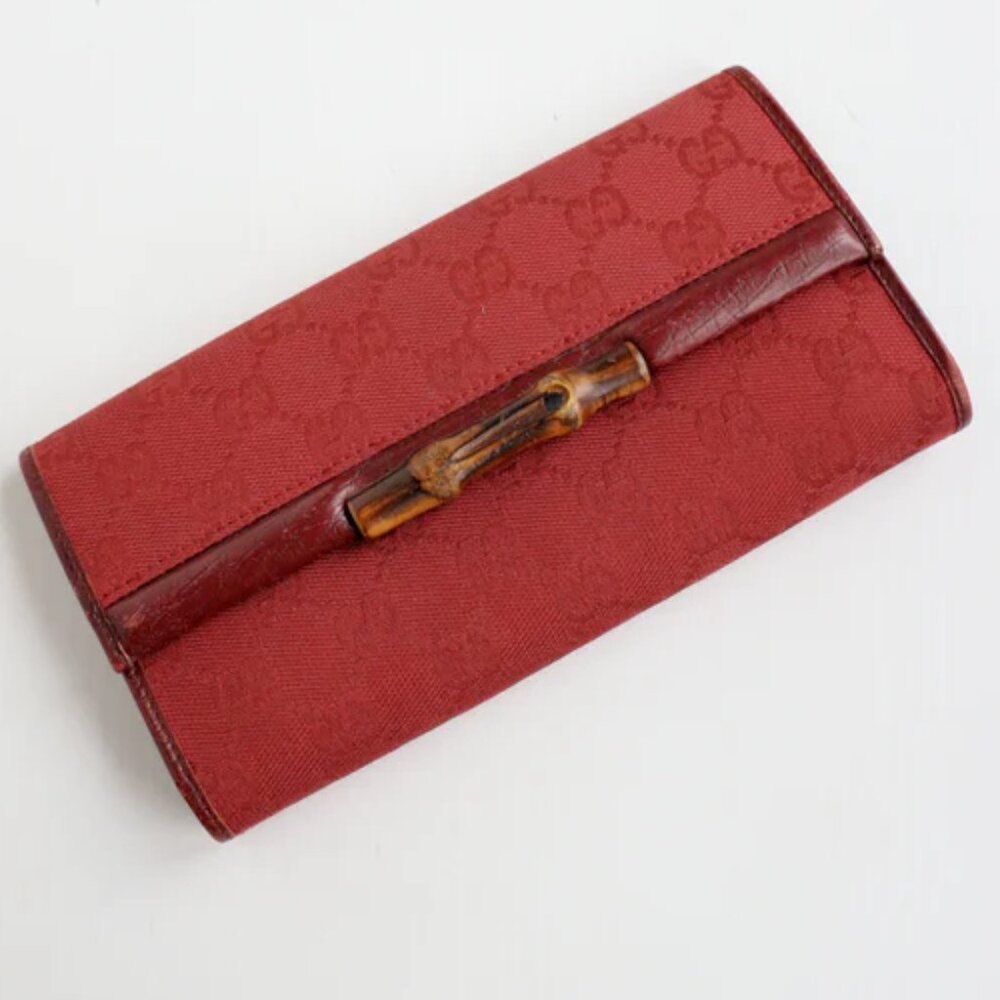 Gucci Bamboo Wallet – Red Monogram